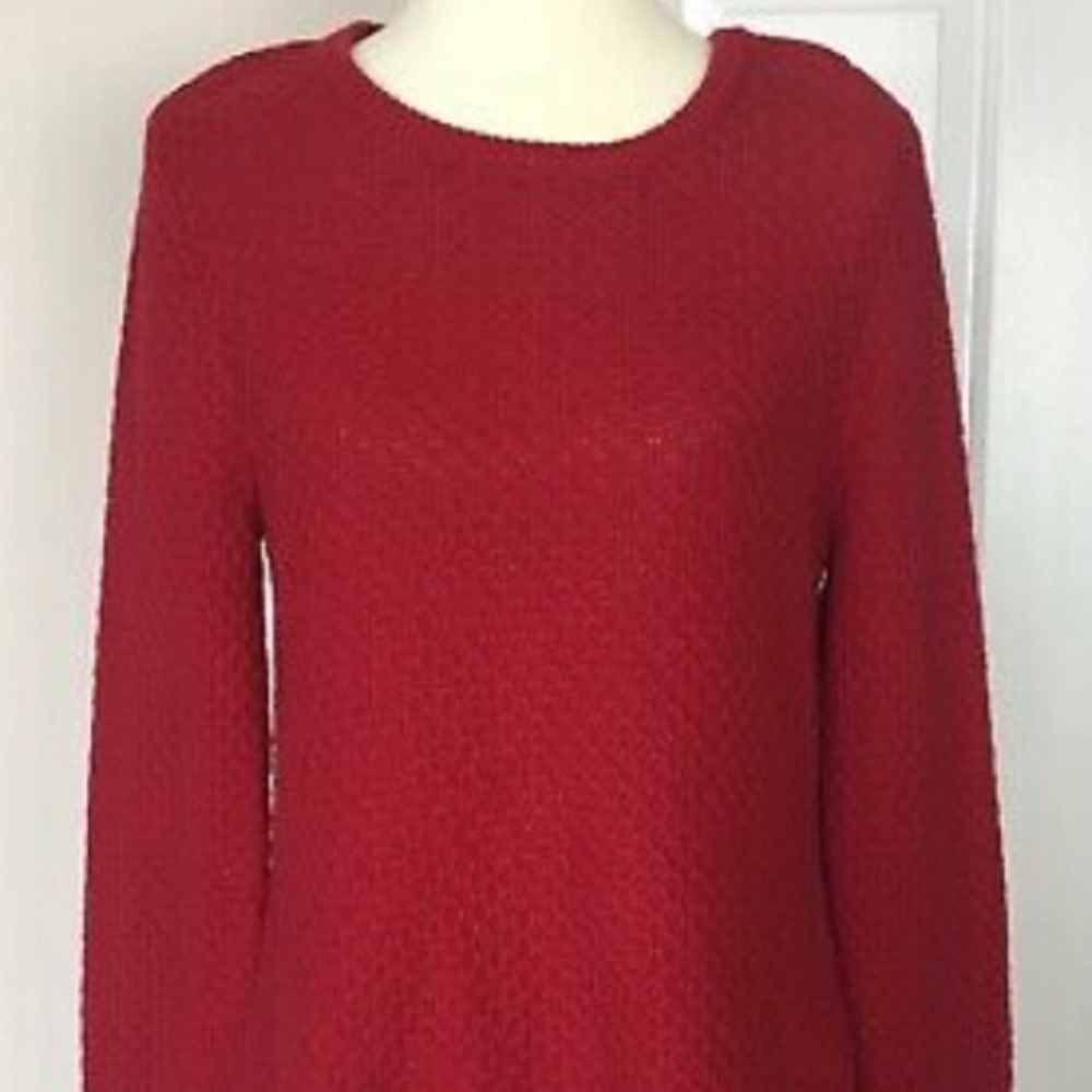 Talbots plaid Accent Red Sweater